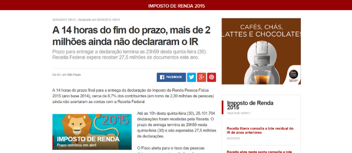 Ahn?? Globo Erra e Diz Que Pessoas Podem Entregar Imposto de Renda Até às "29h59"