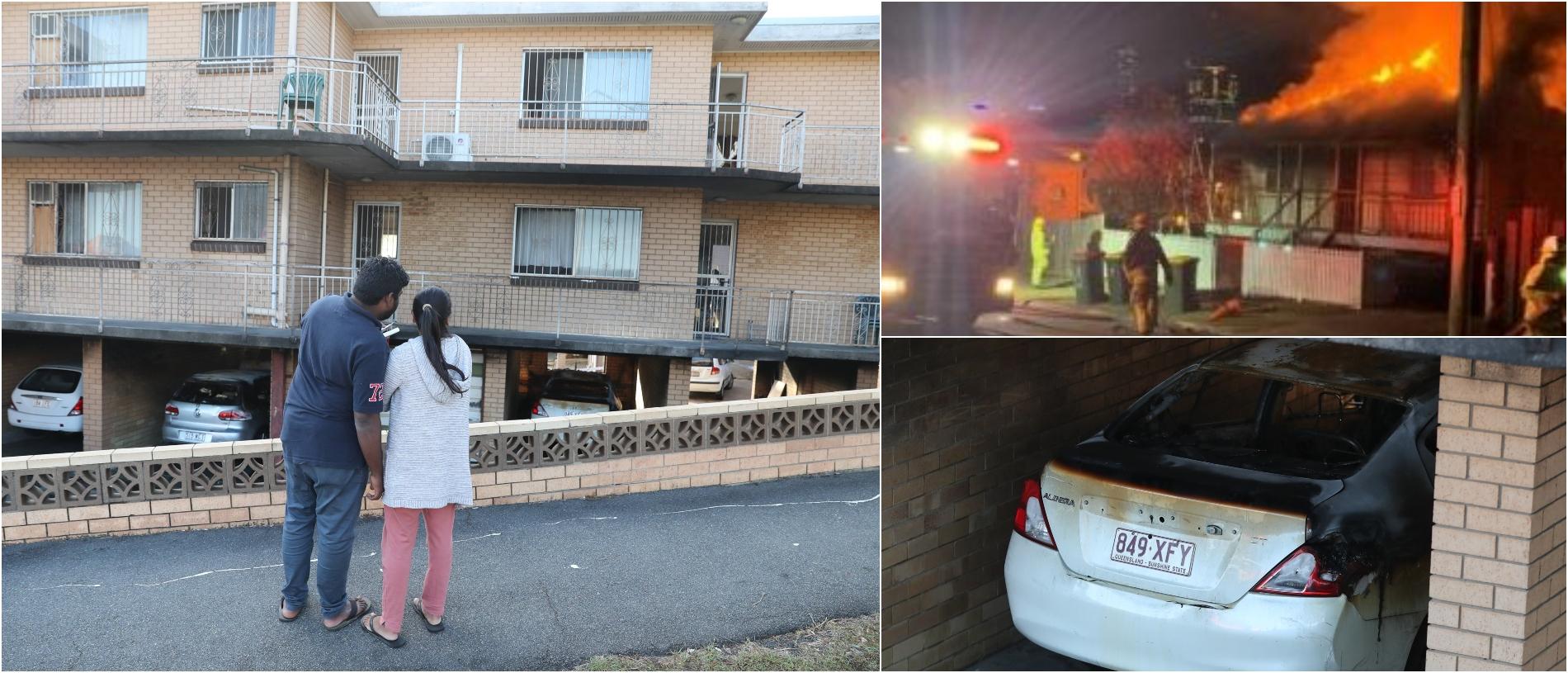 Três incêndios suspeitos em uma noite destroem casas e carros no subúrbio de Brisbane
