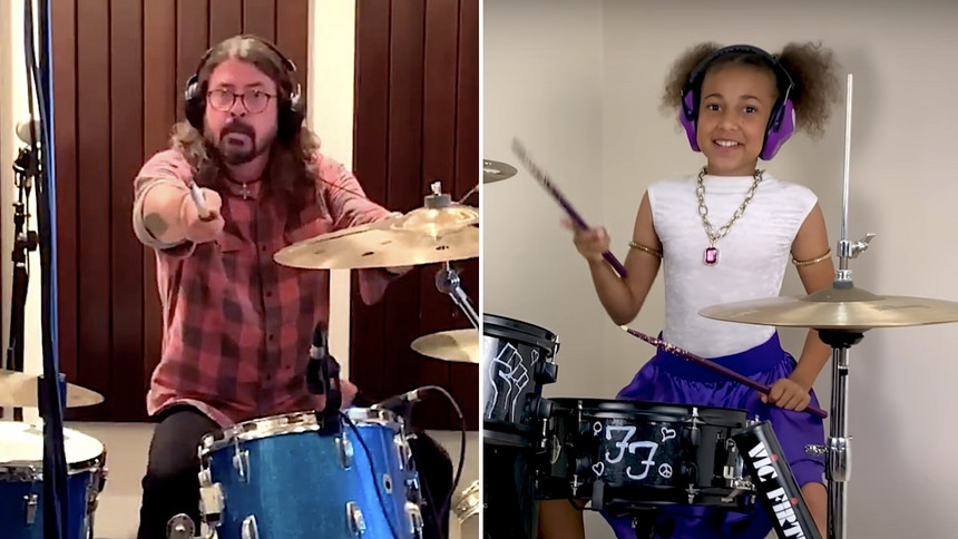 O astro Dave Grohl faz um video sensacional para a garotinha que o desafiou