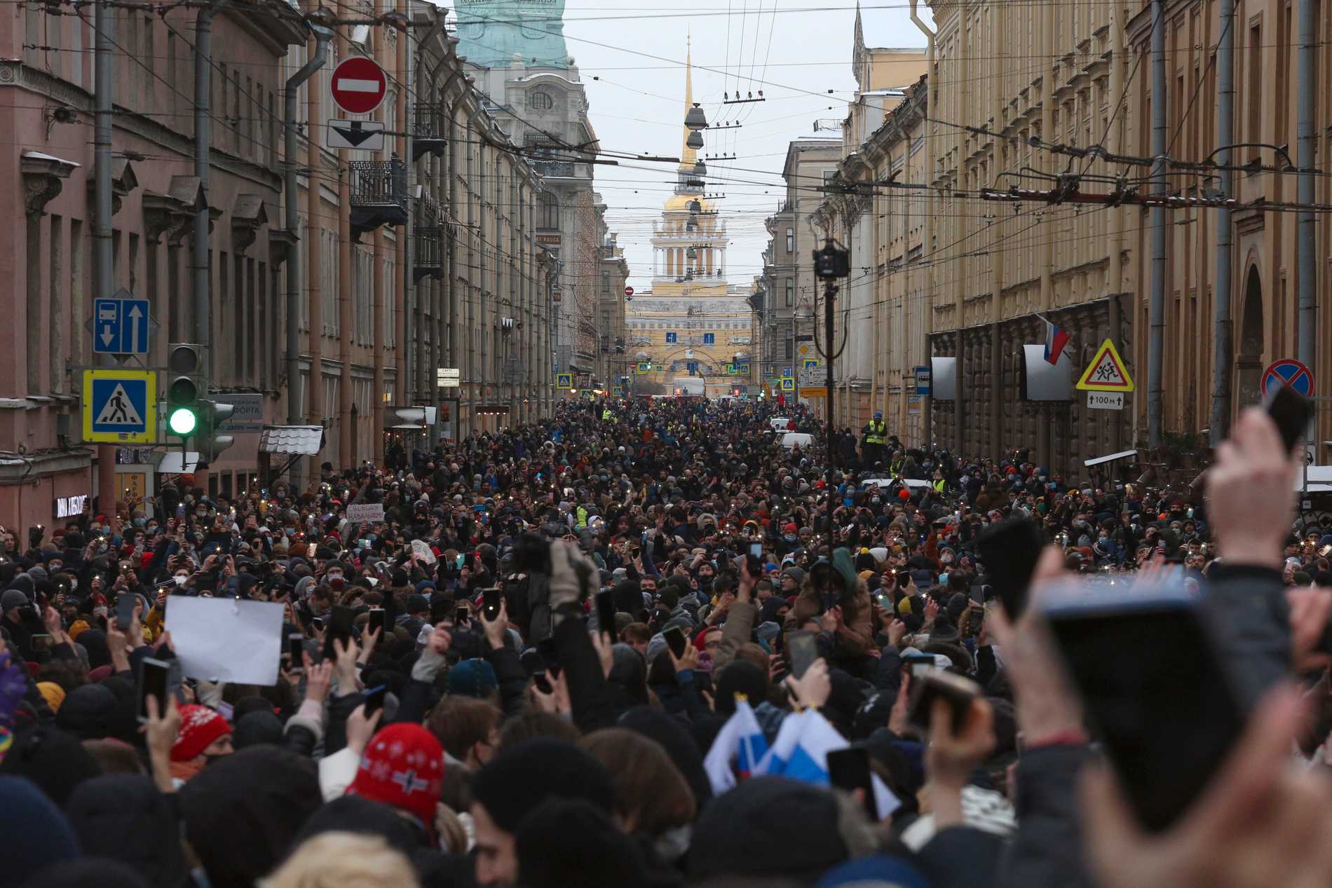 Milhares de presos na Rússia após protestos contra o presidente